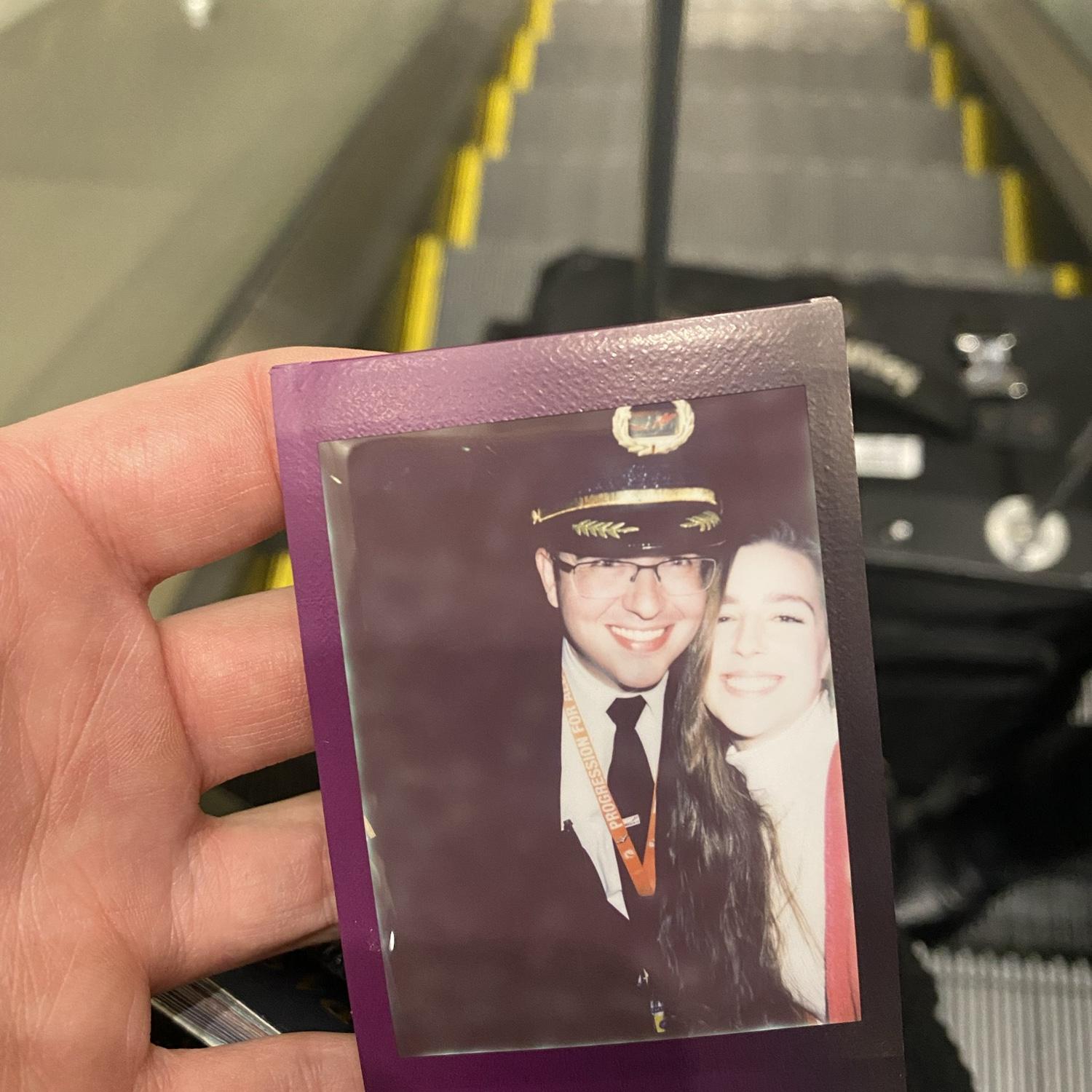 Our first picture together, DTW airport, 2021