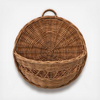Hand-Woven Rattan Wall Basket