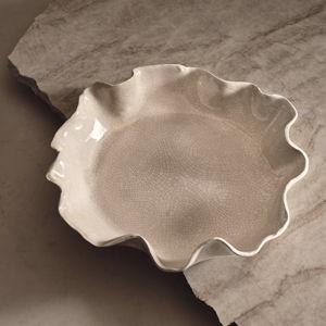 CB2 Valentia Warm White Crackled Ceramic Decorative Bowl