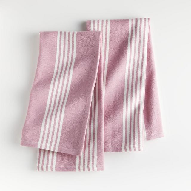 Lilac Stripe Dish Towels, Set of 2