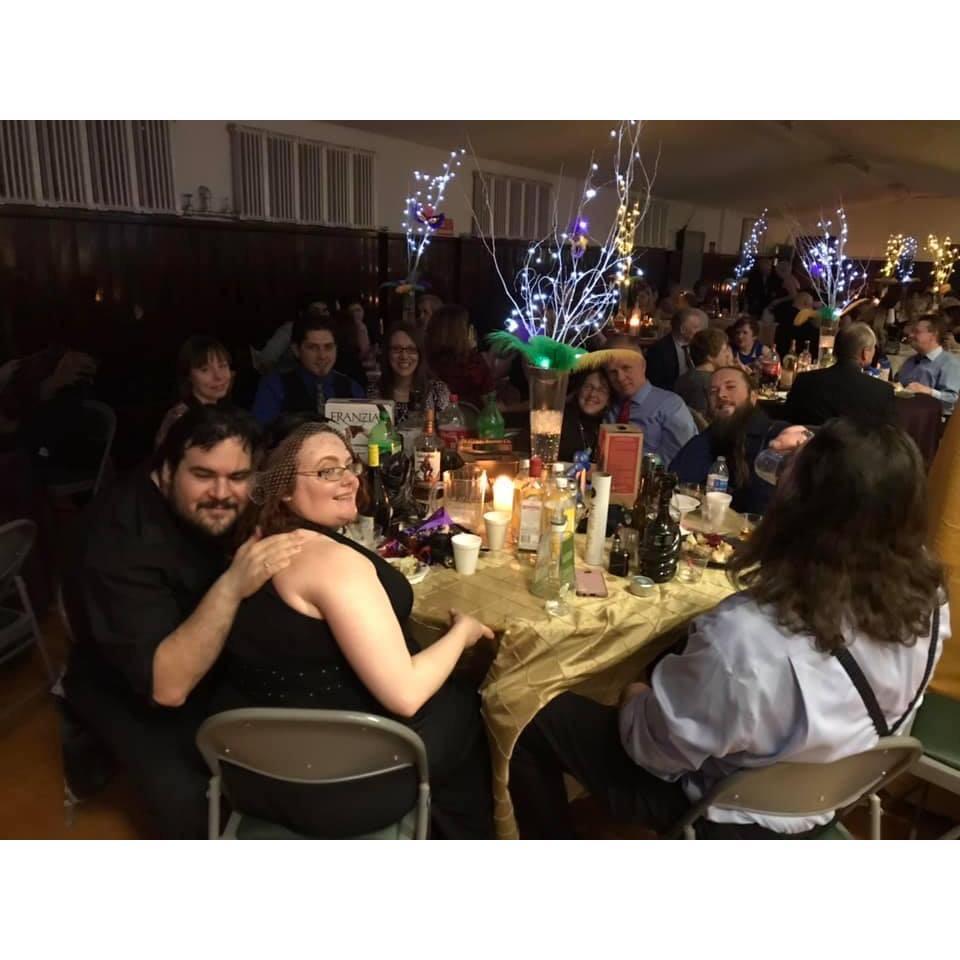 At a Polish holiday party together. Gene tore up the dance floor that night with his mad skills and majorly impressed Julia.