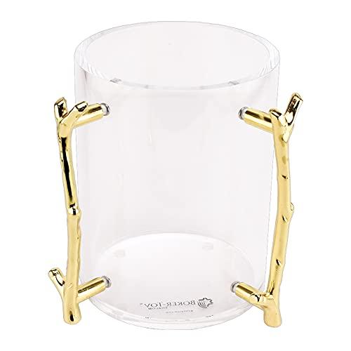 Netilat Yadayim Washing Cup - 5" Acrylic Judaica Hand Wash Cup Negel Vasser with Dual Handles - Modern and Elegant Design (Gold)