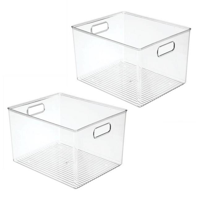 Clear Bin 12 X 10 X 8, Set Of 2