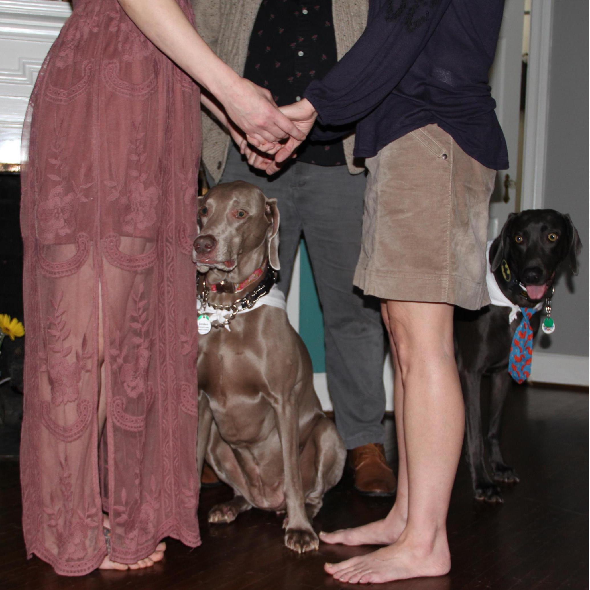 Jordan stood between us the whole ceremony, and Duke-Duke poked around in the back of the scene. It was exactly how we wanted it.