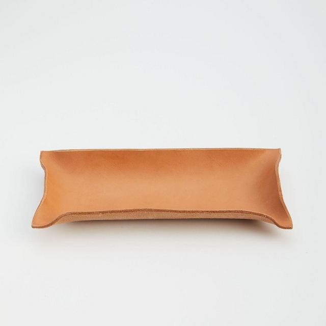 Made Solid Hand-Shaped Leather Tray, 4.5"x9"