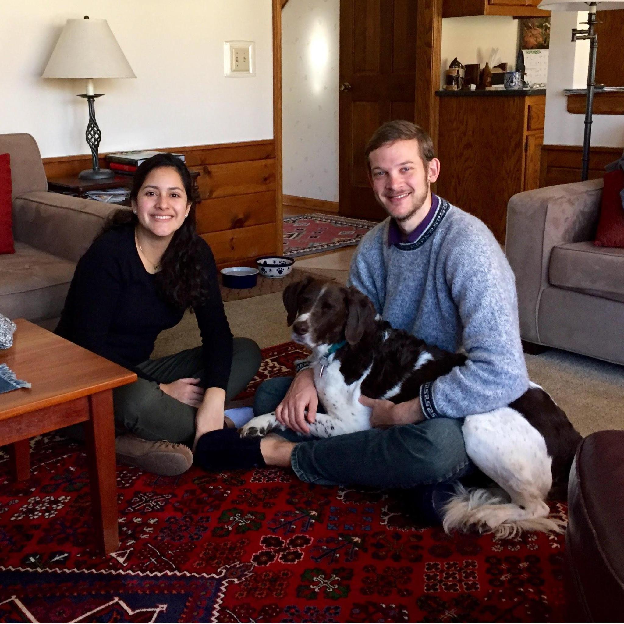With noble Sidman family dog Watson.