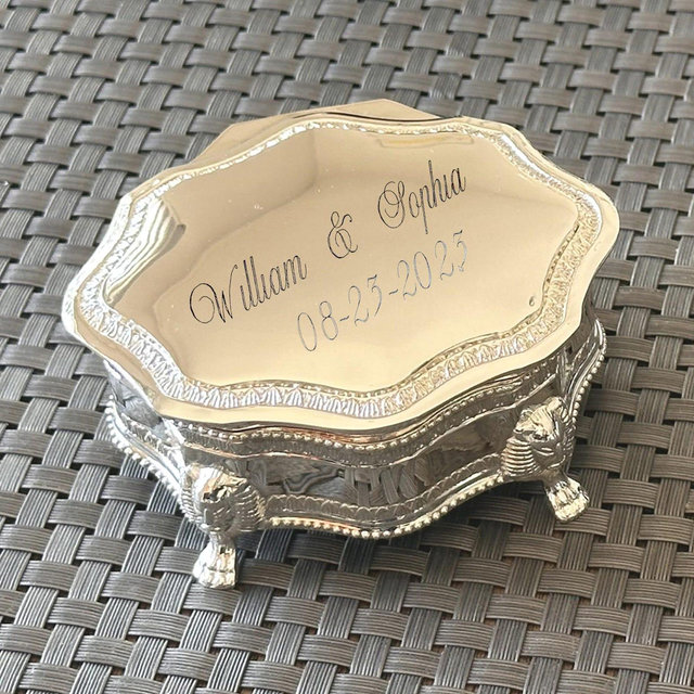 Personalized Victorian Jewelry Box for Her – Romantic Valentine's , Anniversary Gift Keepsake 4" or 6"