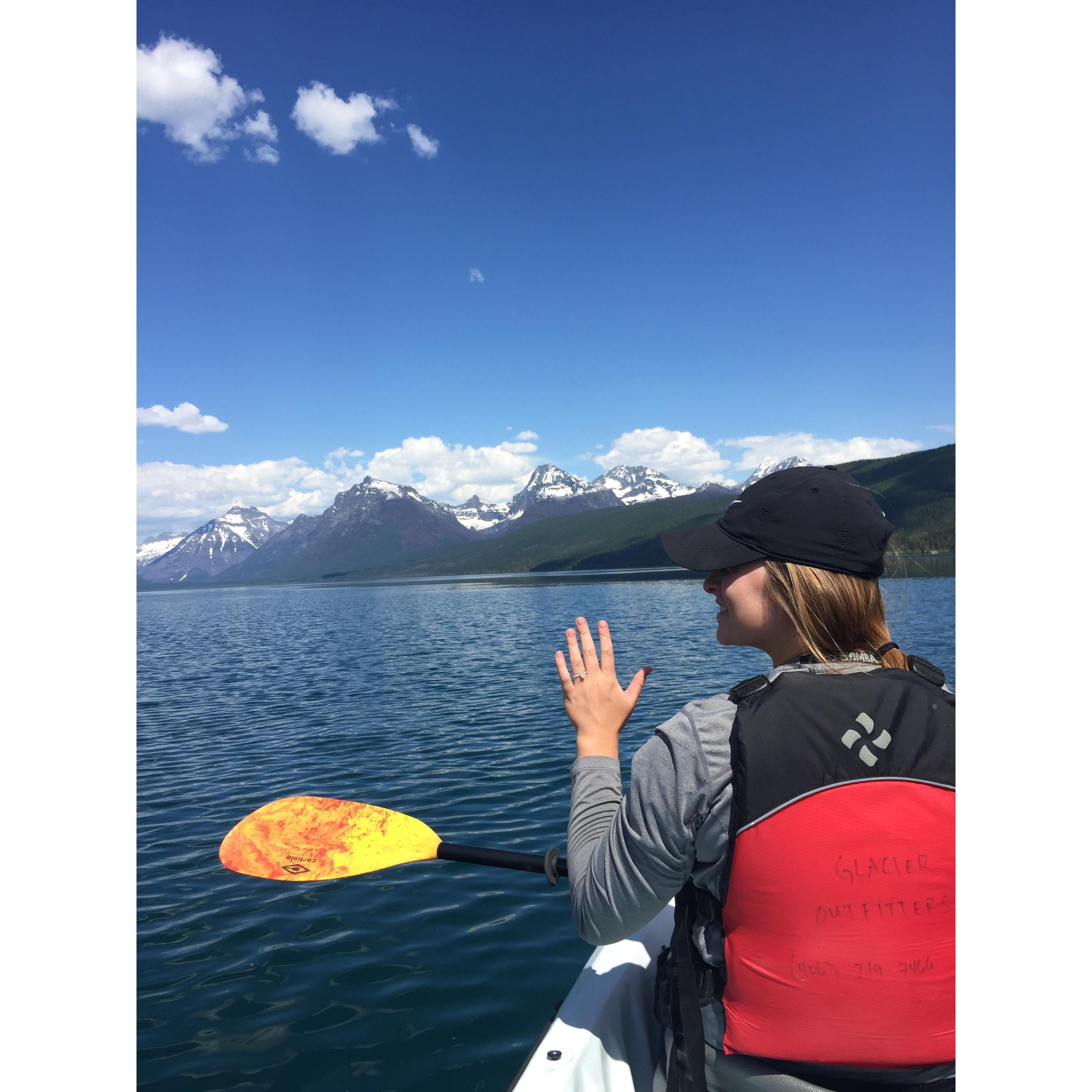 Kayaking in Lake McDonald in Glacier National Park - May 2018