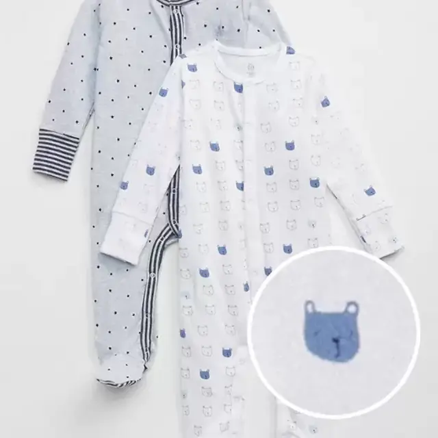Baby First Favorite Bear Footed One-Piece (2-Pack)
