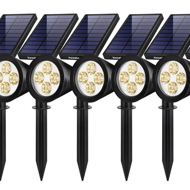 InnoGear Solar Lights Outdoor, Upgraded Waterproof Solar Powered Landscape Spotlights 2-in-1 Wall Light Decorative Lighting Auto On/Off for Pathway Garden Patio Yard Driveway Pool, Pack of 6 (Warm)