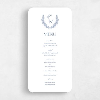 Blue Rounded Wedding Menu - Oakdale