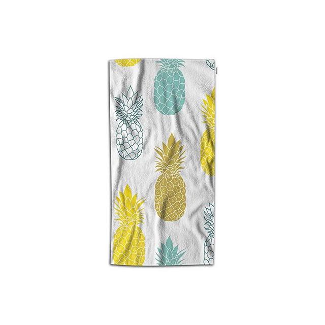 Moslion Pineapple Hand Towel Fresh Tropical Summer Fruit Botanical Pineapples Leaf Towel Soft Microfiber Face Hand Towel Kitchen Bathroom for Kids Baby Men 15x30 Inch Green Yellow
