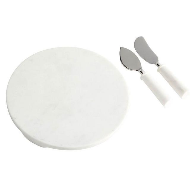 Marble Cheese Board for 2 Gift Set, Social Distance Edition - White