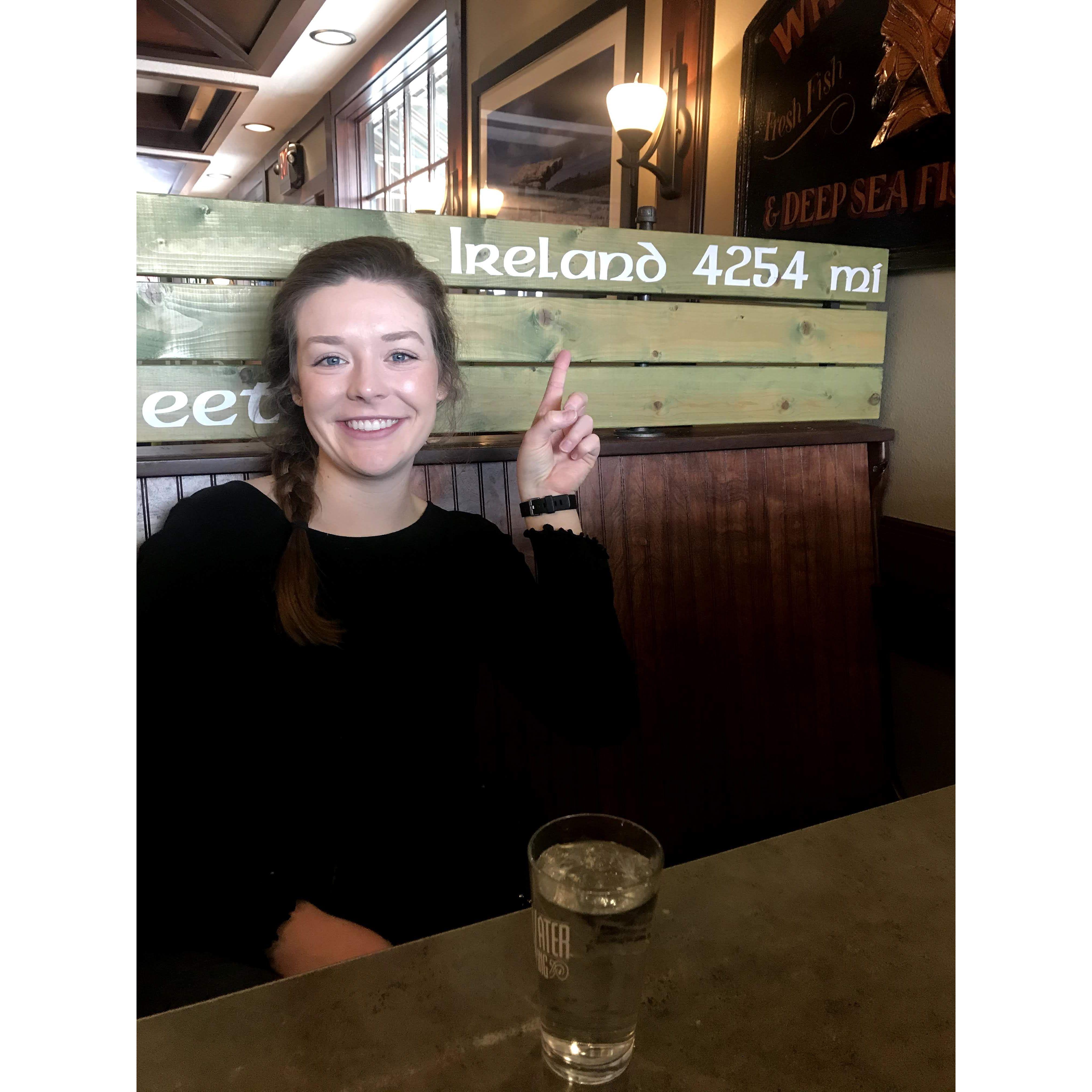 Hadley was accepted into a Master's program in Dublin, and we started planning an international move together. (February 2020)