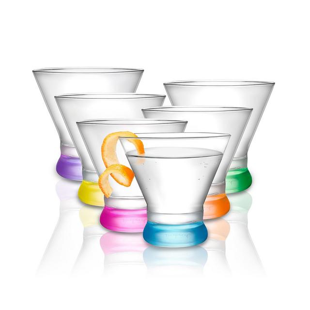 JoyJolt Kolor Martini Glasses, Set of 6