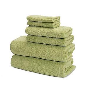 Mei-tal Turkish Cotton Jacquard Bath Towels in Green (Set of 6)