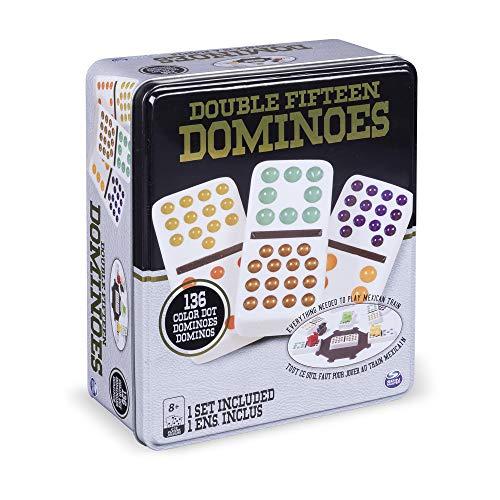 Double 15 Color Dot Dominoes in a Collectors Tin (styles will vary)