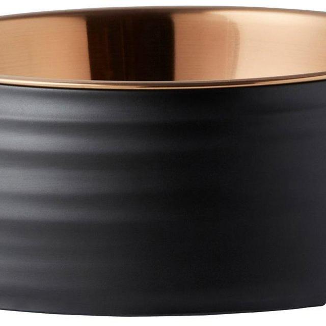 1.75 Cup FRISCO Matte Black Design Light Copper Stainless Steel Dog & Cat Bowl, 0.75 Cup - Chewy.com