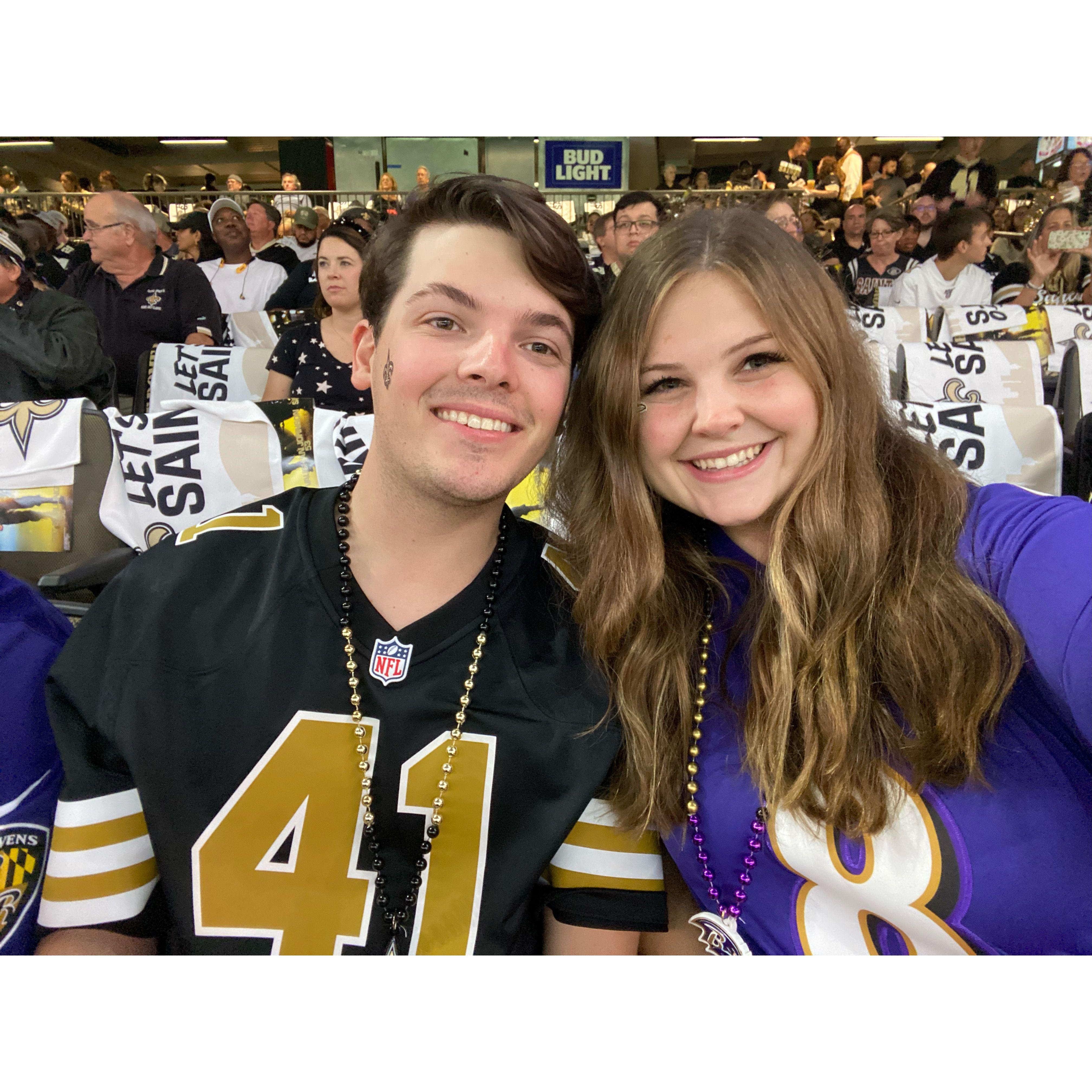 Ravens Saints game at the Superdome! Ravens W!