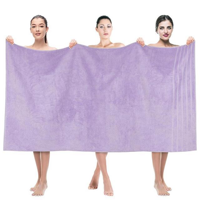American Soft Linen 35x70 Jumbo Large Bath Towels, 600 GSM 100% Cotton Turkish Bath Sheet, Oversized Luxury Bath Towels for Bathroom Beach and Pool, Lilac