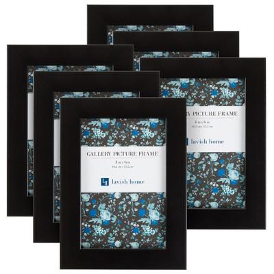 Picture Frame with Stand & Hanging Hooks Black 4"x6" 6pk - Lavish Home