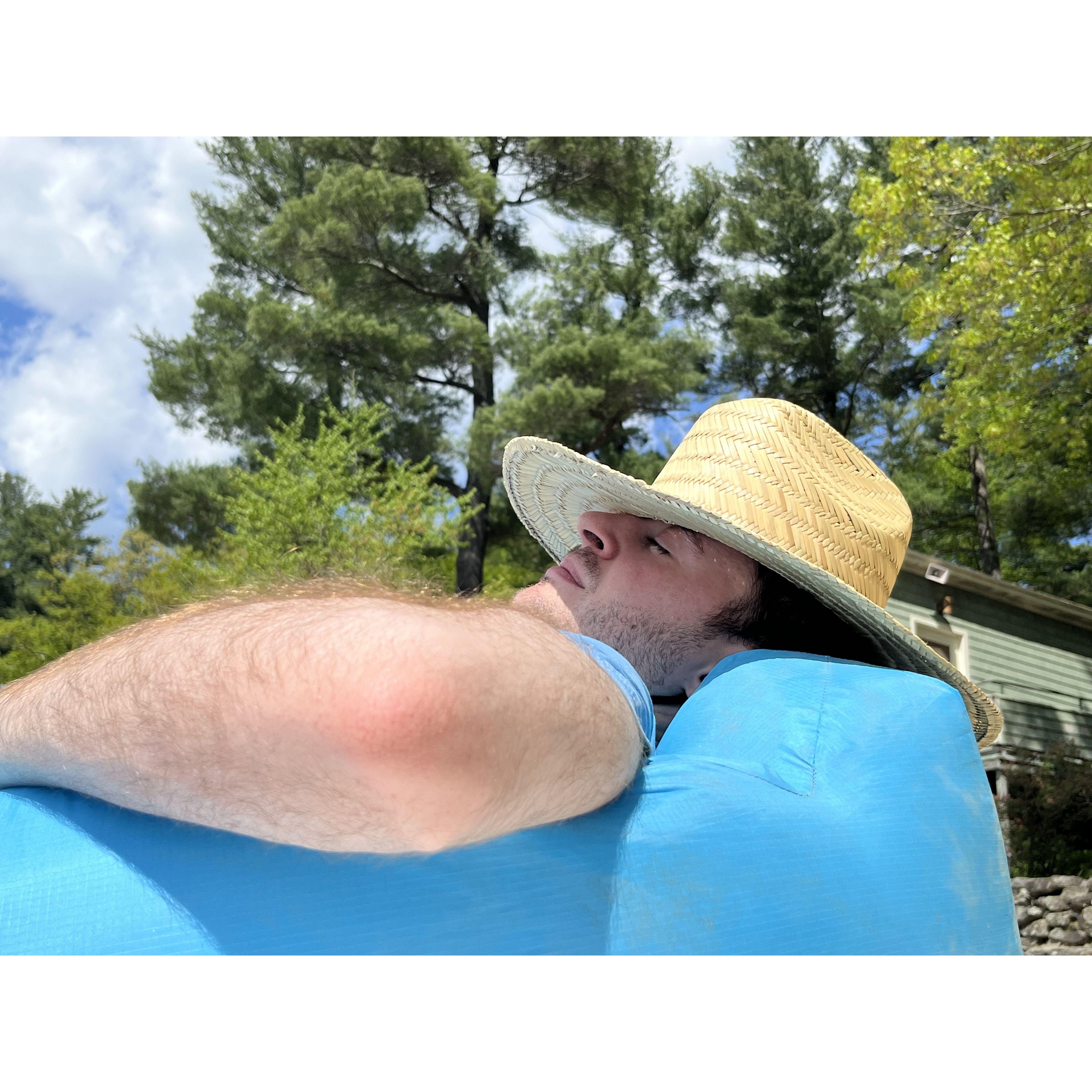 Sun bathing at the lake