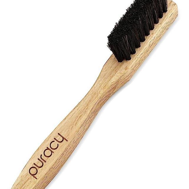 Puracy Laundry Stain Remover Brush for Tough, Deep, and Aged Clothing Stains, with Genuine Horsehair Bristles for Safe and Effective Stain and Odor Elimination