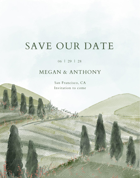 Oakhurst Portrait | Dark Olive | Zola Save The Dates