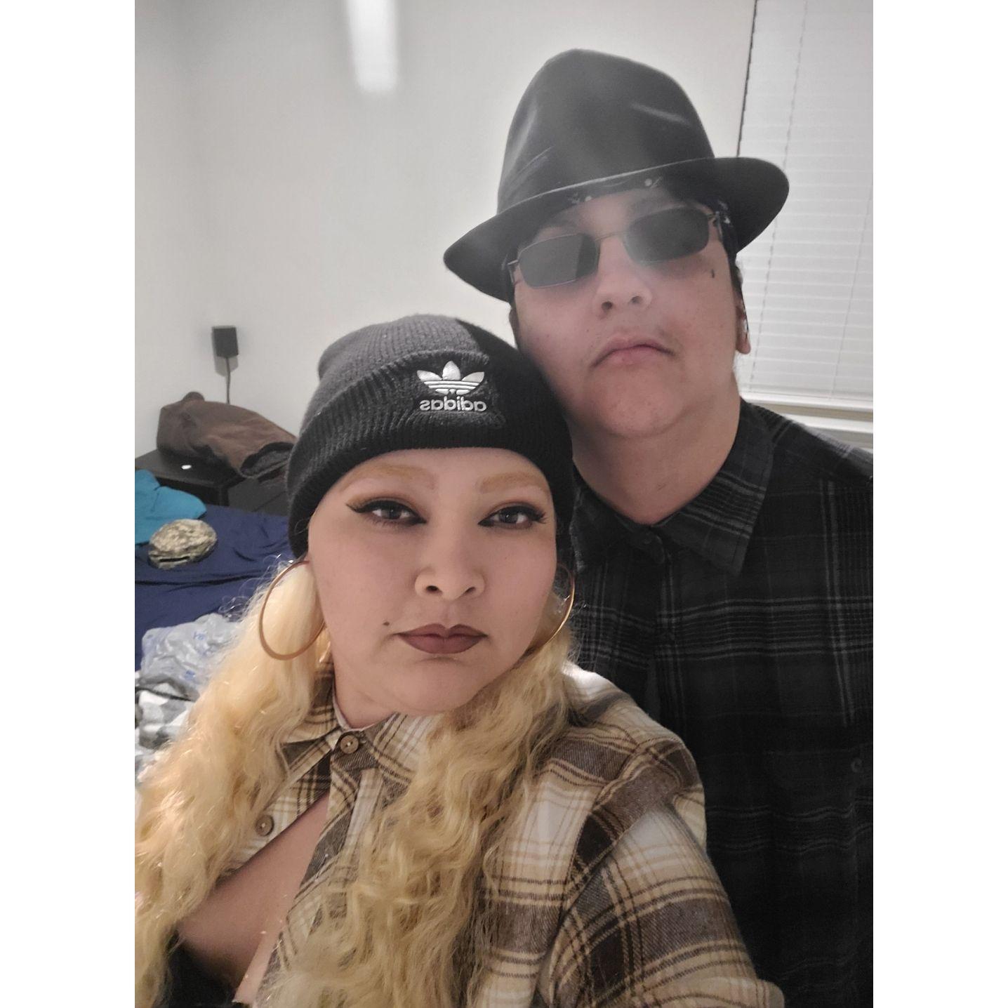 We were rocking the cholo look so hard at our friend's Cholo party.