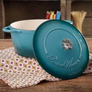 Gibson - The Pioneer Woman Timeless Beauty 5 Qt Dutch Oven with Daisy and Bakelite Knob
