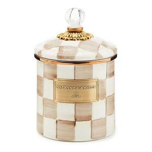 MACKENZIE-CHILDS Mocha Check Small Canister