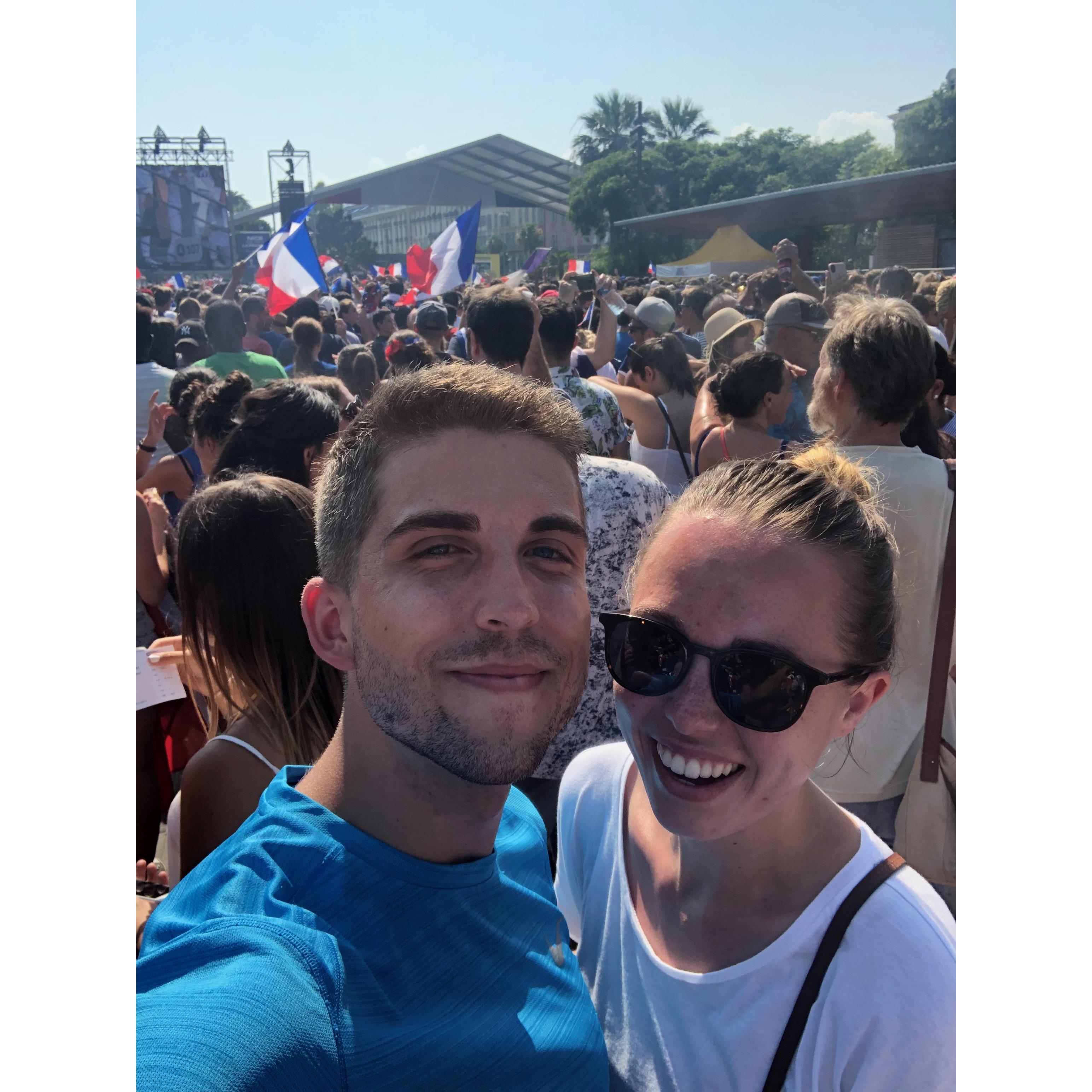 Watching France win the world cup in Nice!
