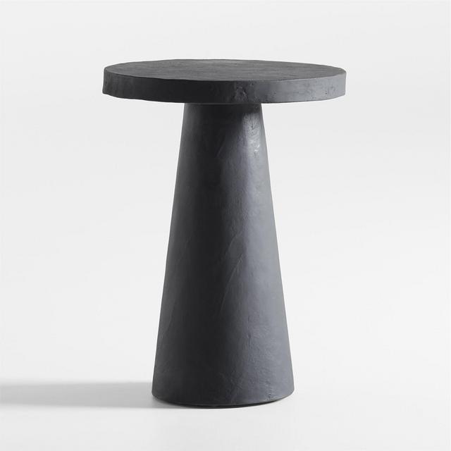 Willy Charcoal Pedestal Side Table by Leanne Ford