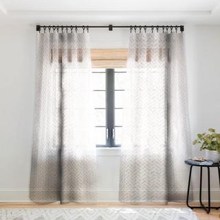 Arcadia Herringbone In Blush Sheer Curtain