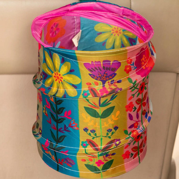 Pop-Up Car Trash Can - Folk Flower