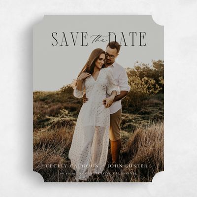 Black Ticket Wedding Save the Date - Anara Photo