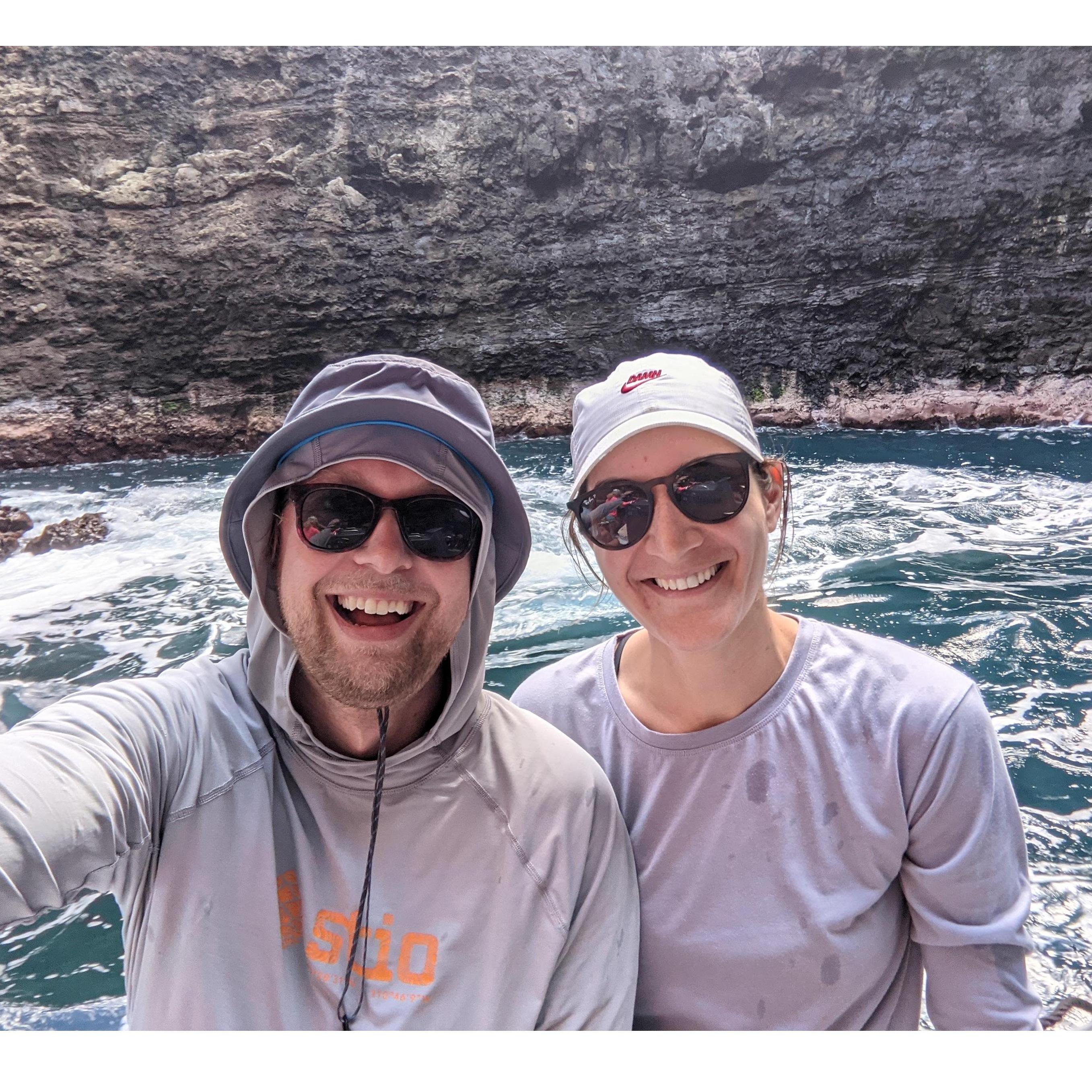 Cruising the Na Pali Coast in Kaua'i and its many caves.