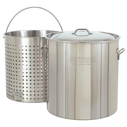 Bayou Classic 1182, 82-qt Stainless Steel Stockpot with Perforated Basket