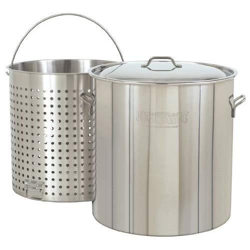 Bayou Classic 1182, 82-qt Stainless Steel Stockpot with Perforated Basket