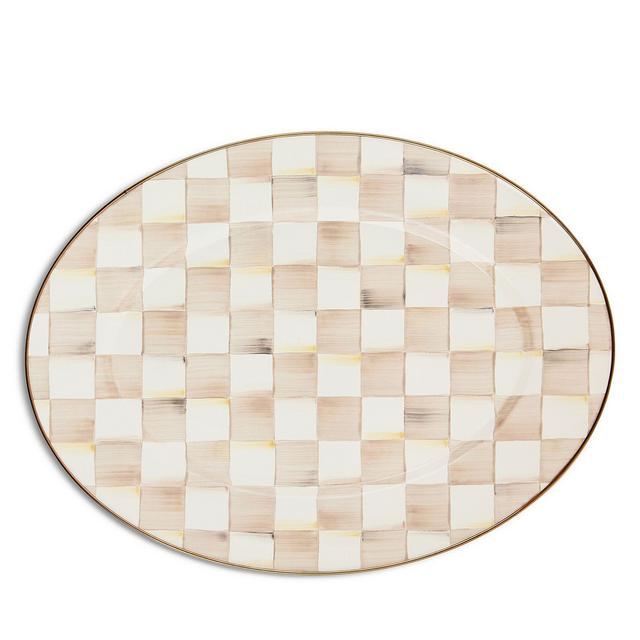 MacKenzie-Childs Mocha Check Medium Oval Platter
