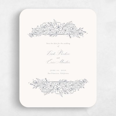 Beige Rounded Wedding Save the Date - Yolande Portrait