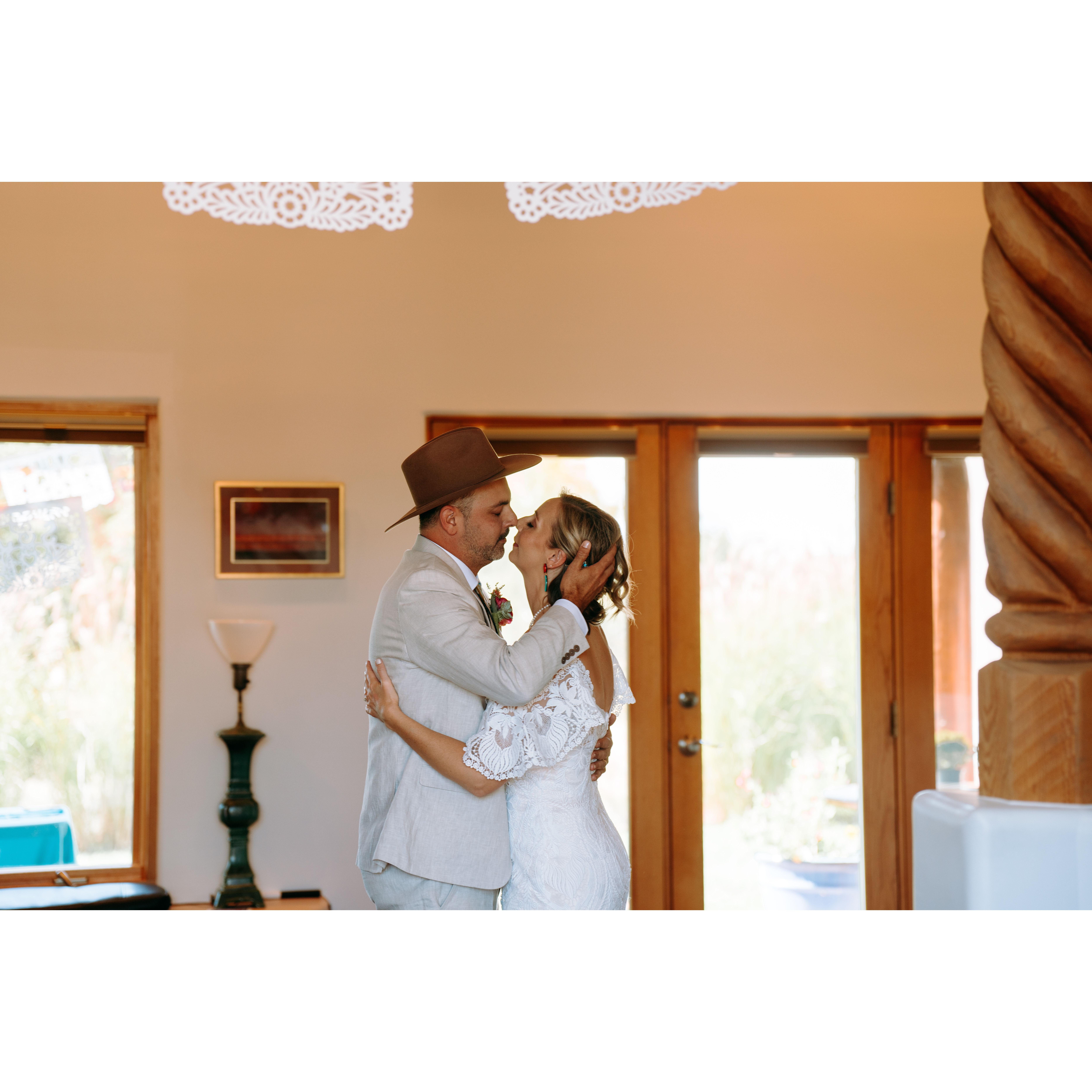 After ceremony - Jenn and Shae share a moment alone as Mr. and Mrs.