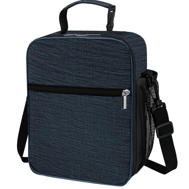 ZM-YOUTOO Lunch Box for Men - Reusable Lunch Bag Men Adult Women- Insulated Small LunchBox (Navy Blue(Shoulder Strap))