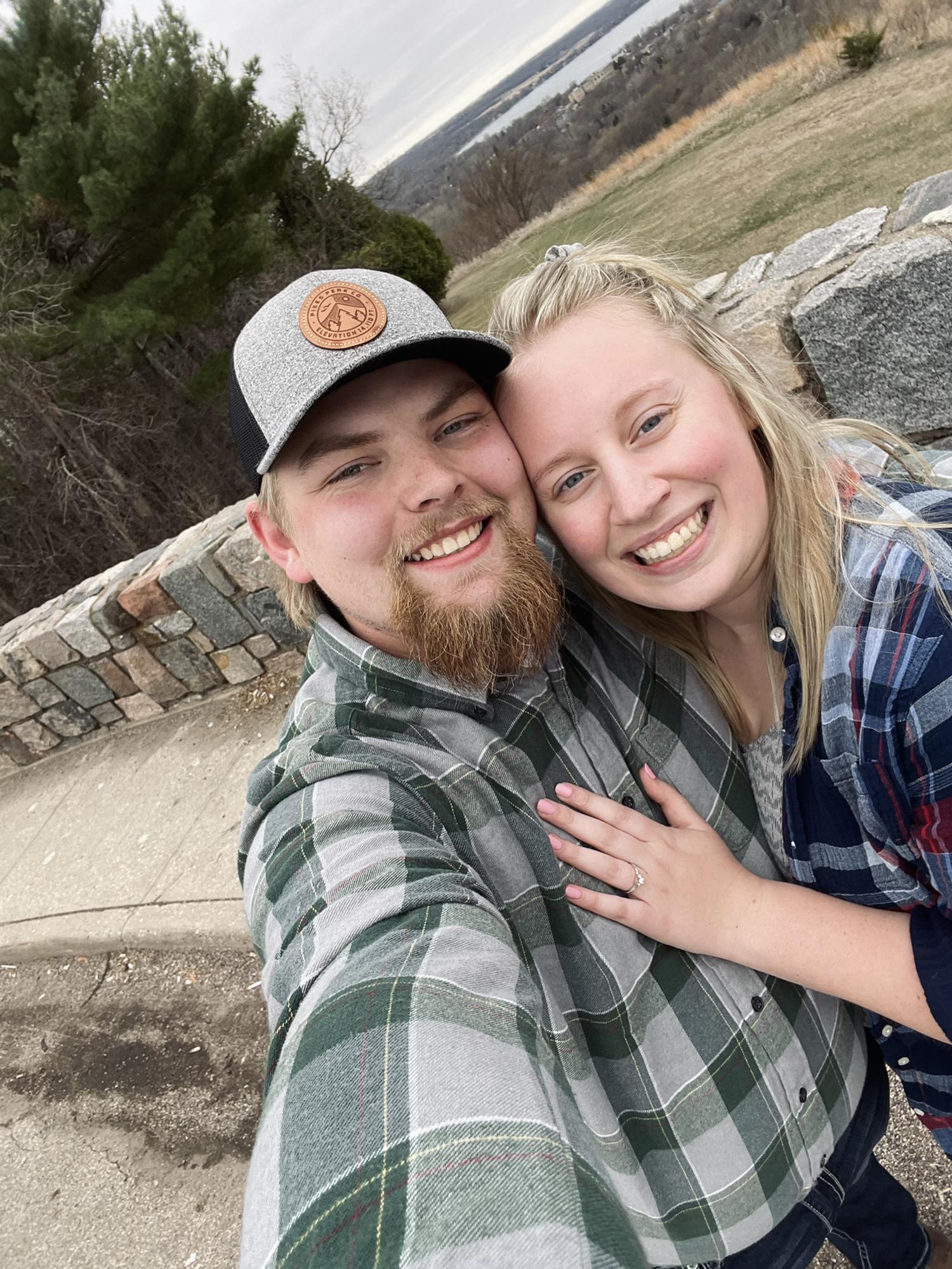This photo was taken moments after Hunter proposed!