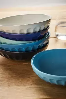 Amelie Assorted Latte Pasta Bowls, Set of 6