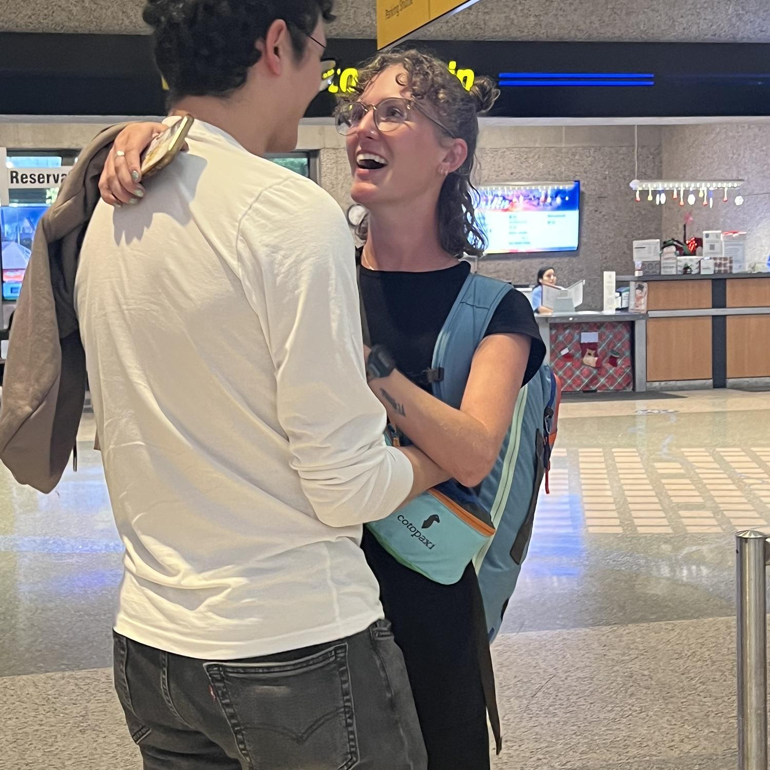 Austin, TX - Fede surprising Becca when she came home from Ecuador