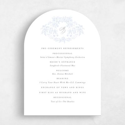 Blue Arch Wedding Program - Eze