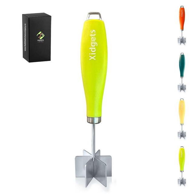 Heavy Duty, Stainless Steel modern meat chopper, pastry and crumble topping blender, fruit mascerator | Retro Modern | must have kitchen utensil, lightweight and versatile (Zippy Green)