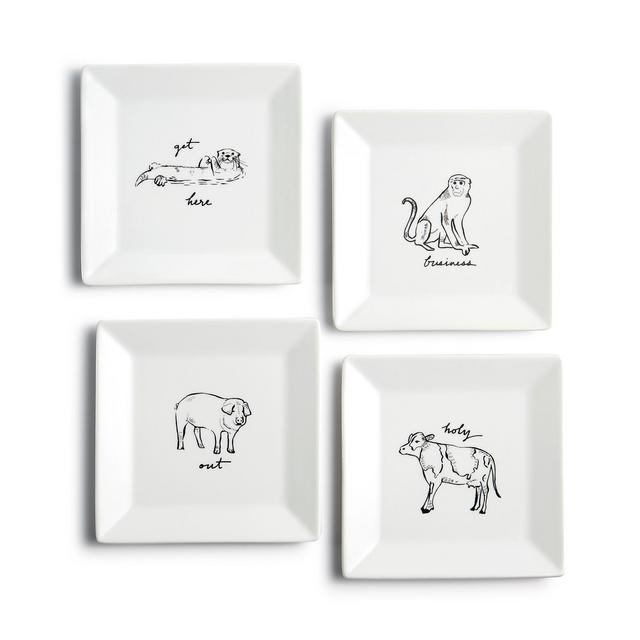 The Cellar Animal Appetizer Plates, Set of 4, Created for Macy's