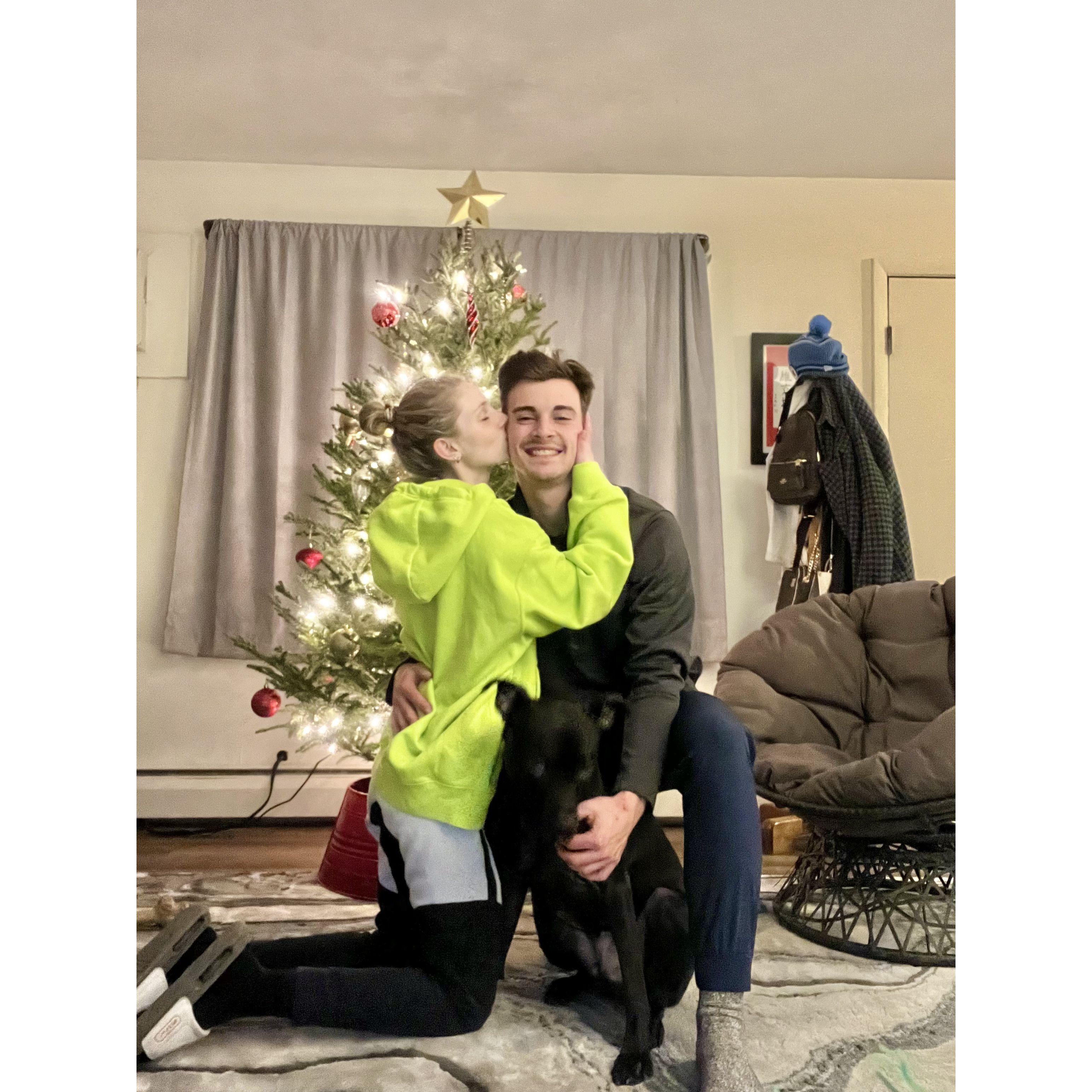 Our First Christmas in Our Apartment and with Rocky